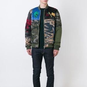 DIESEL Patchwork Camouflage Bomber Jacket